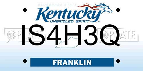 IS4H3Q Kentucky License Plate