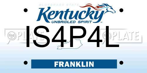 IS4P4L Kentucky License Plate