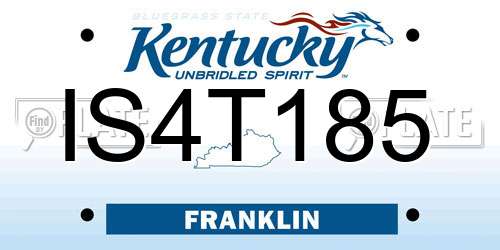 IS4T185 Kentucky License Plate