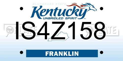 IS4Z158 Kentucky License Plate