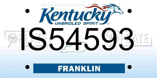 IS54593 Kentucky License Plate