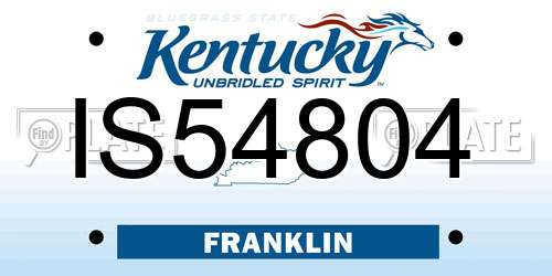 IS54804 Kentucky License Plate