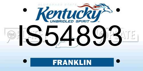 IS54893 Kentucky License Plate