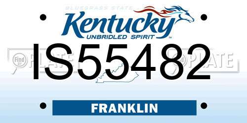 IS55482 Kentucky License Plate