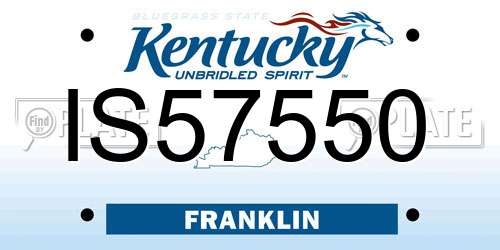 IS57550 Kentucky License Plate