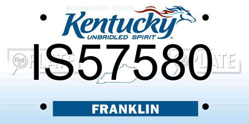 IS57580 Kentucky License Plate