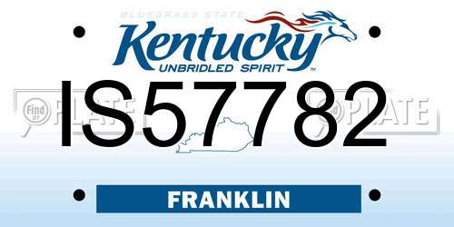 IS57782 Kentucky License Plate