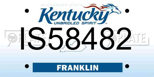 IS58482 Kentucky License Plate