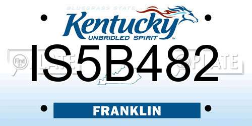 IS5B482 Kentucky License Plate