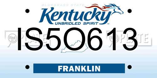 IS5O613 Kentucky License Plate