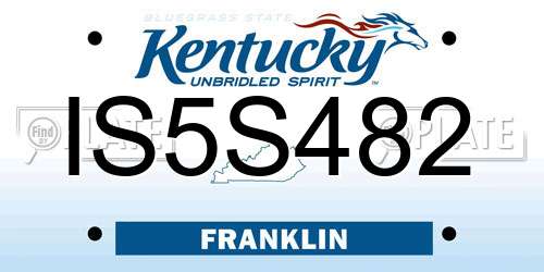 IS5S482 Kentucky License Plate