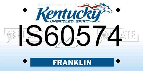 IS60574 Kentucky License Plate