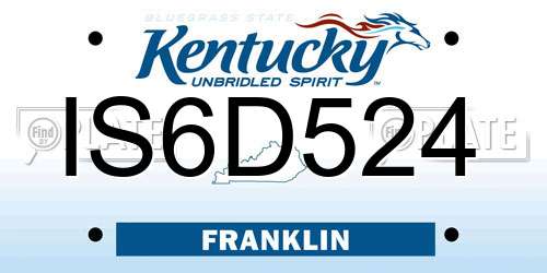 IS6D524 Kentucky License Plate