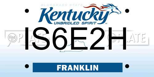 IS6E2H Kentucky License Plate