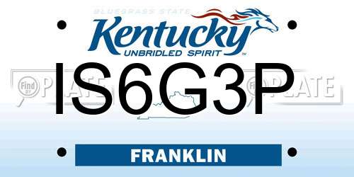IS6G3P Kentucky License Plate