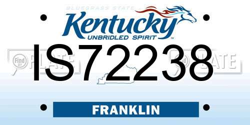 IS72238 Kentucky License Plate