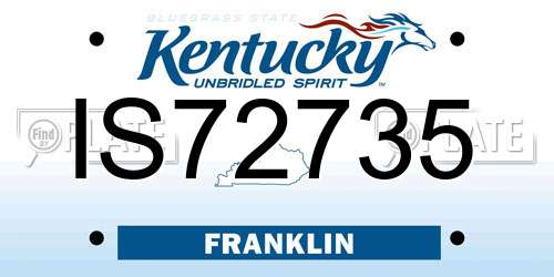 IS72735 Kentucky License Plate