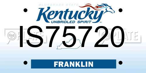 IS75720 Kentucky License Plate