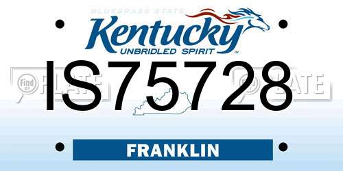 IS75728 Kentucky License Plate