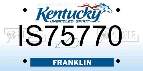 IS75770 Kentucky License Plate