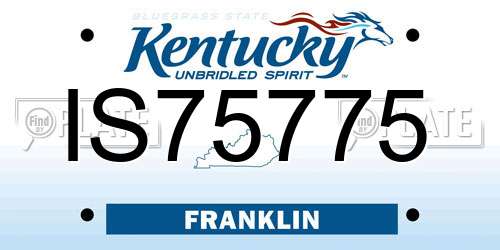 IS75775 Kentucky License Plate