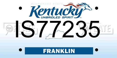 IS77235 Kentucky License Plate