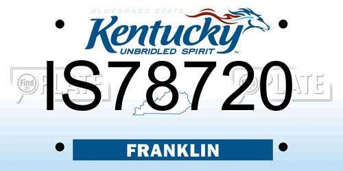 IS78720 Kentucky License Plate