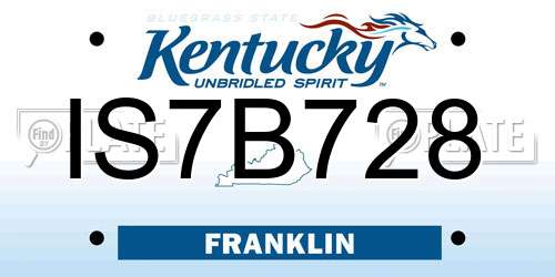 IS7B728 Kentucky License Plate