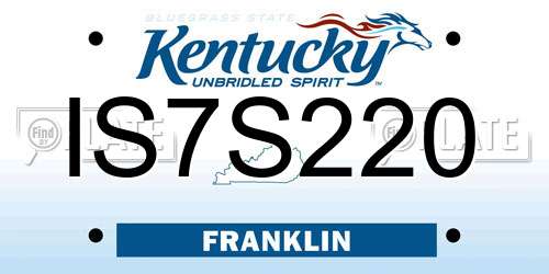 IS7S220 Kentucky License Plate