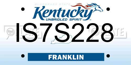 IS7S228 Kentucky License Plate