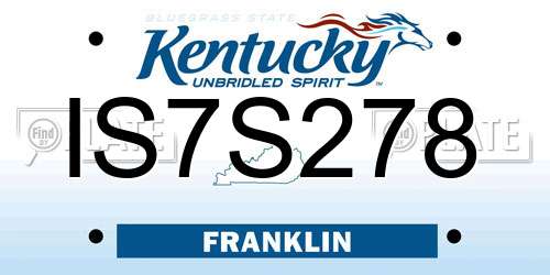 IS7S278 Kentucky License Plate