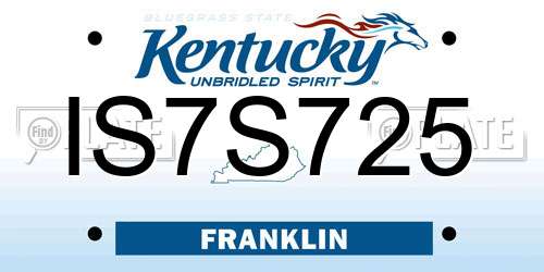 IS7S725 Kentucky License Plate