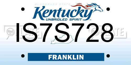 IS7S728 Kentucky License Plate