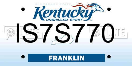 IS7S770 Kentucky License Plate