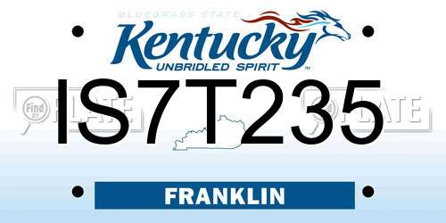 IS7T235 Kentucky License Plate