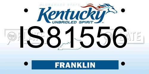 IS81556 Kentucky License Plate
