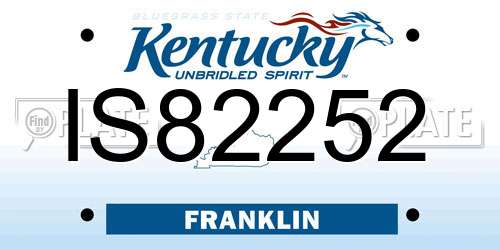 IS82252 Kentucky License Plate