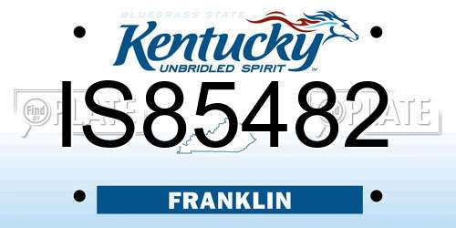 IS85482 Kentucky License Plate