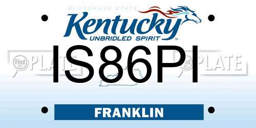 IS86PI Kentucky License Plate