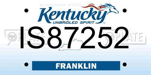 IS87252 Kentucky License Plate