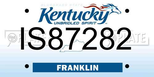 IS87282 Kentucky License Plate
