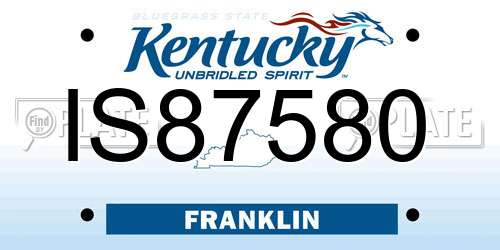 IS87580 Kentucky License Plate