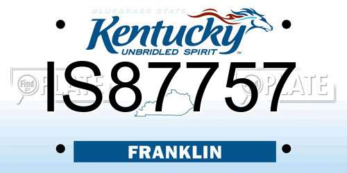 IS87757 Kentucky License Plate