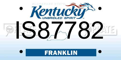 IS87782 Kentucky License Plate