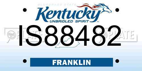 IS88482 Kentucky License Plate