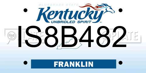 IS8B482 Kentucky License Plate