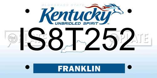 IS8T252 Kentucky License Plate