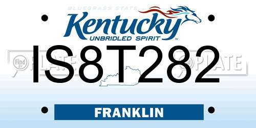 IS8T282 Kentucky License Plate