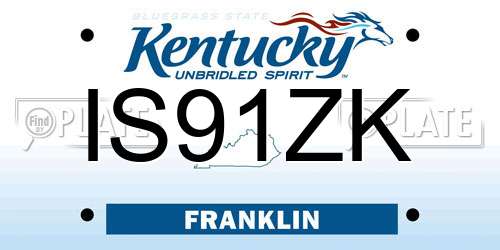 IS91ZK Kentucky License Plate