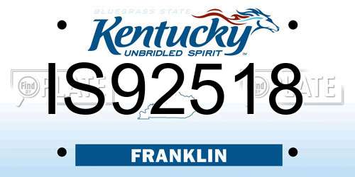 IS92518 Kentucky License Plate